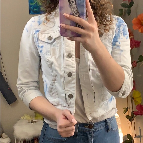 Mother Teresa custom blue stained jean jacket - Picture 7 of 8